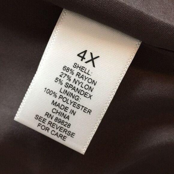 Logo by Lori Goldstein brown blazer long sleeve with gathered sleeve Sz 4X - Picture 13 of 15